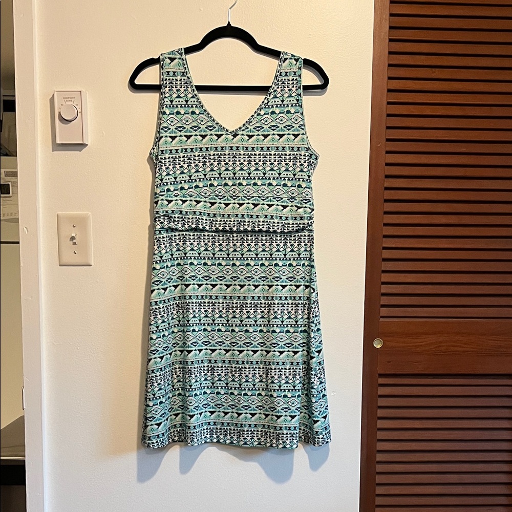 Title Nine Teal Patterned Mini Dress